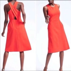 Banana Republic Cross-Back Dress - Orange, 4